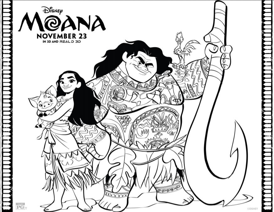 Free Printable Disney Moana Coloring Page