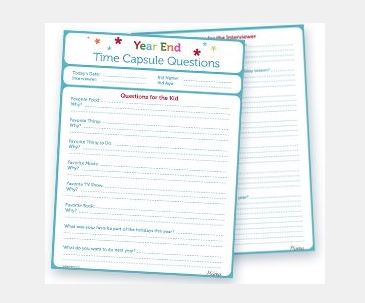 Year End Time Capsule Questions